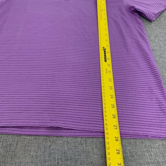 Jos. A. Bank Polo Traditional Fit Medium Purple Short Sleeve Collared - Picture 7 of 9